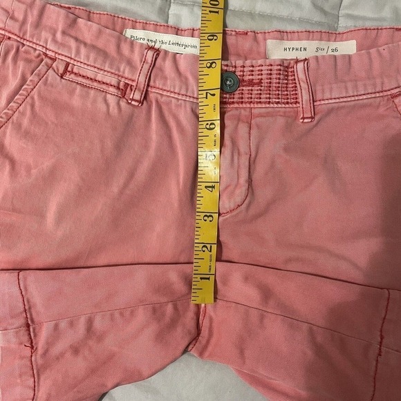 Anthropologie Pilcro Hyphen Chino Shorts Size 26 Pink Boho Classic Stret… - Picture 5 of 9